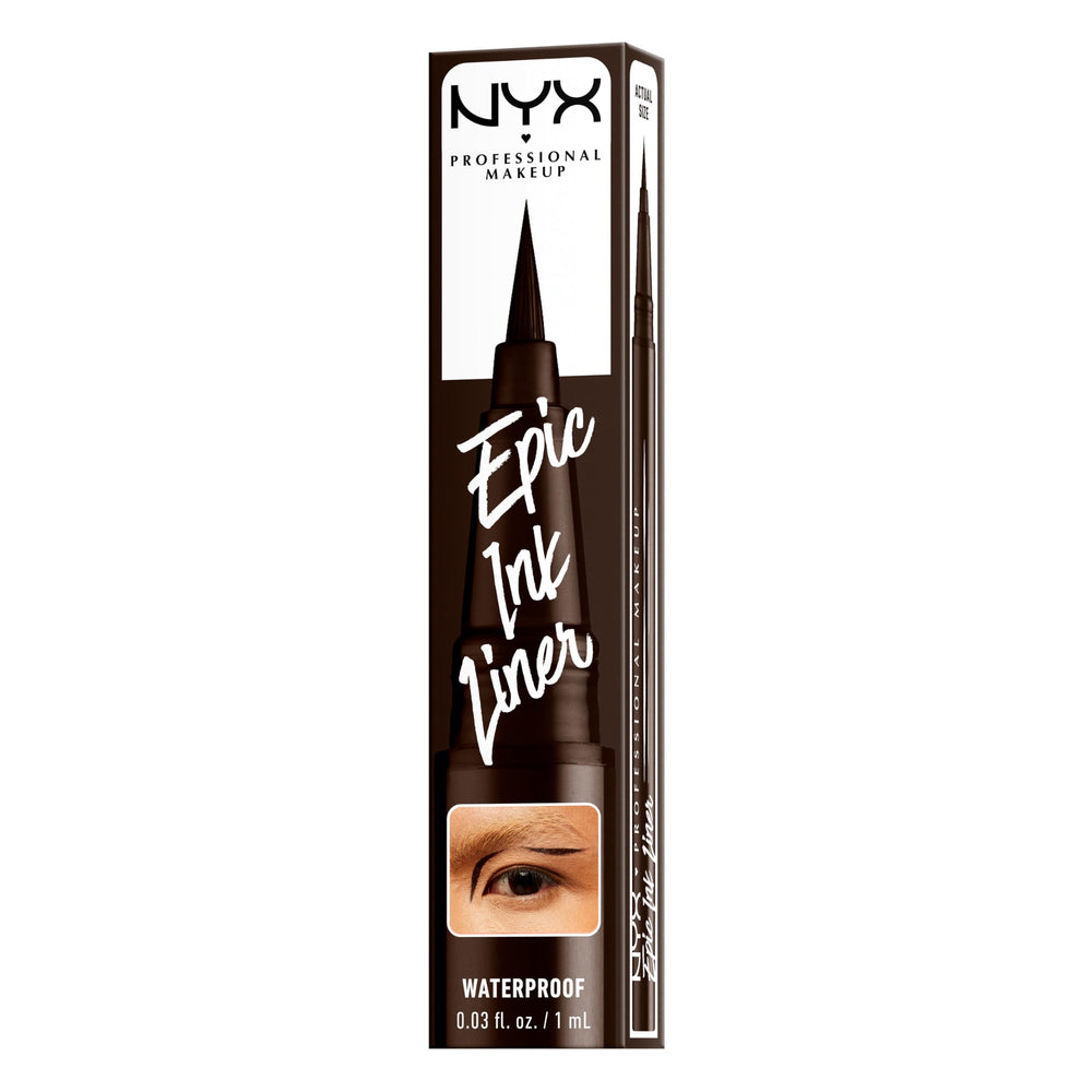 NYX Epic Ink Liner tono Chocolate Oscuro para delineados naturales.
