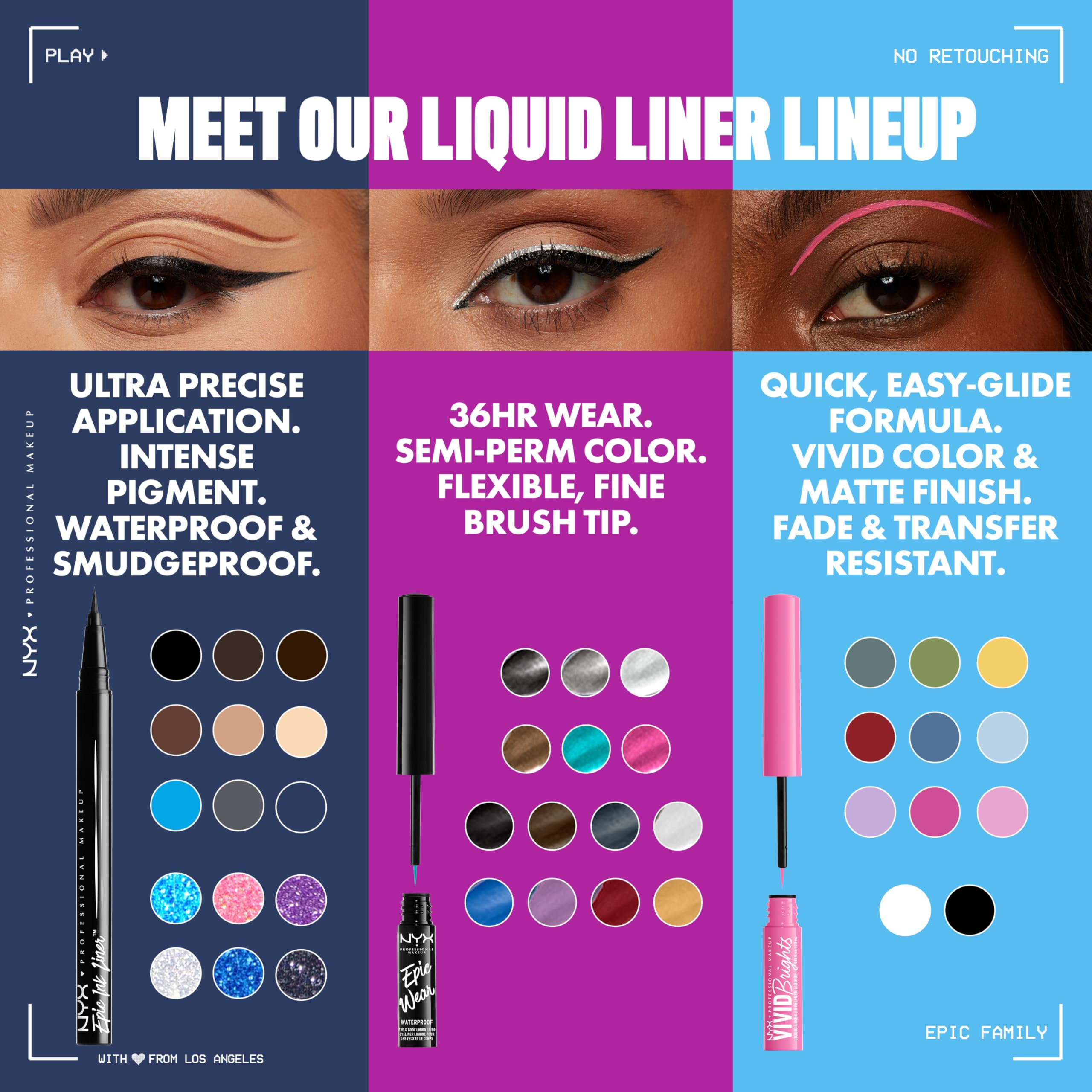 NYX Epic Ink Liner vegan formula offers smooth, precise glide