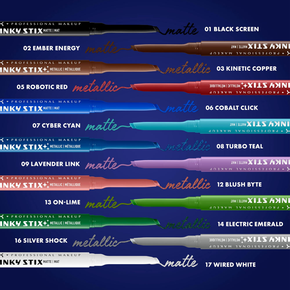 Delineador NYX Epic Inky Stix negro mate para definición.