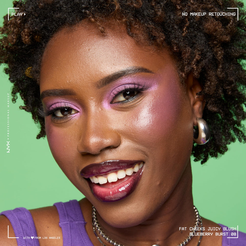 Dewy finish on cheek with buildable color and hydration