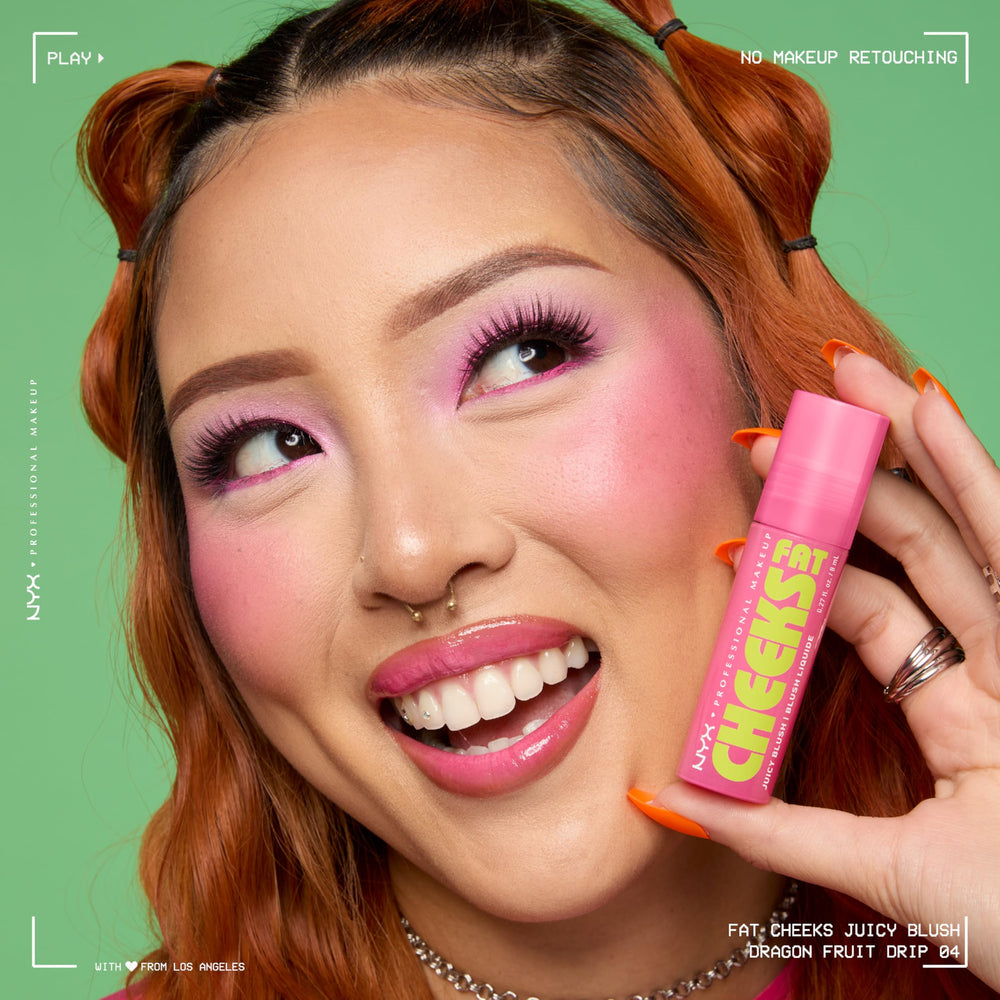 NYX Fat Cheeks Liquid Blush with dewy finish and long wear.