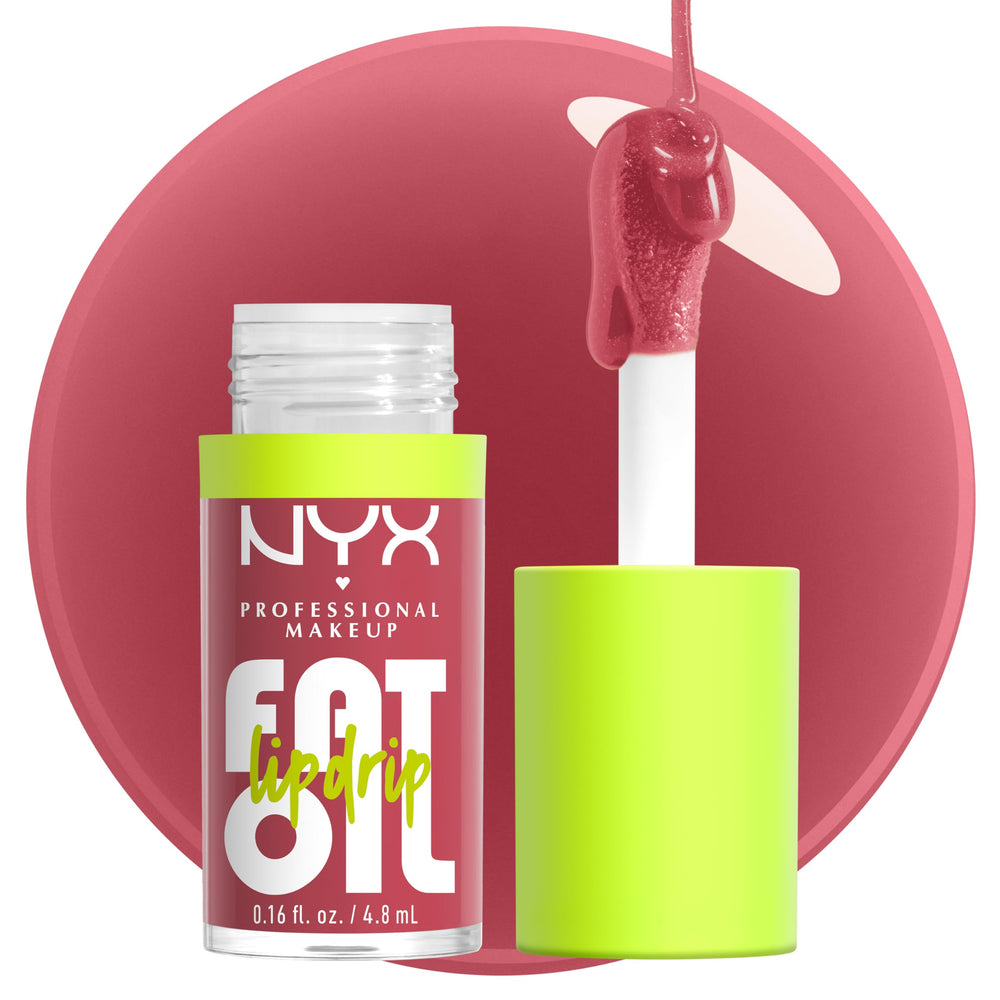 NYX Fat Oil Lip Drip ofrece brillo sedoso sin pegajosidad para uso diario.