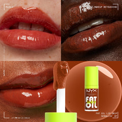 NYX Fat Oil Lip Drip, brillo suave para labios radiantes durante el día.