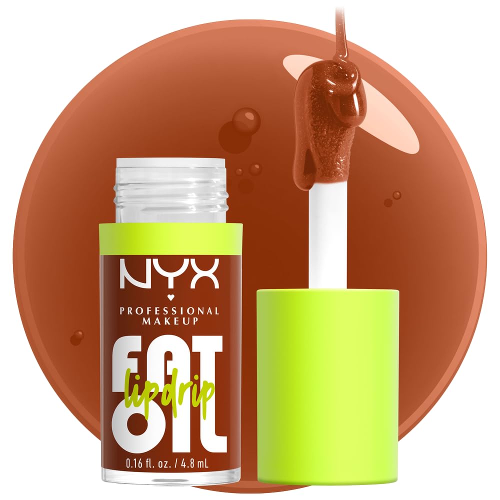 NYX Fat Oil Lip Drip, envase compacto para retoques con brillo nutritivo.