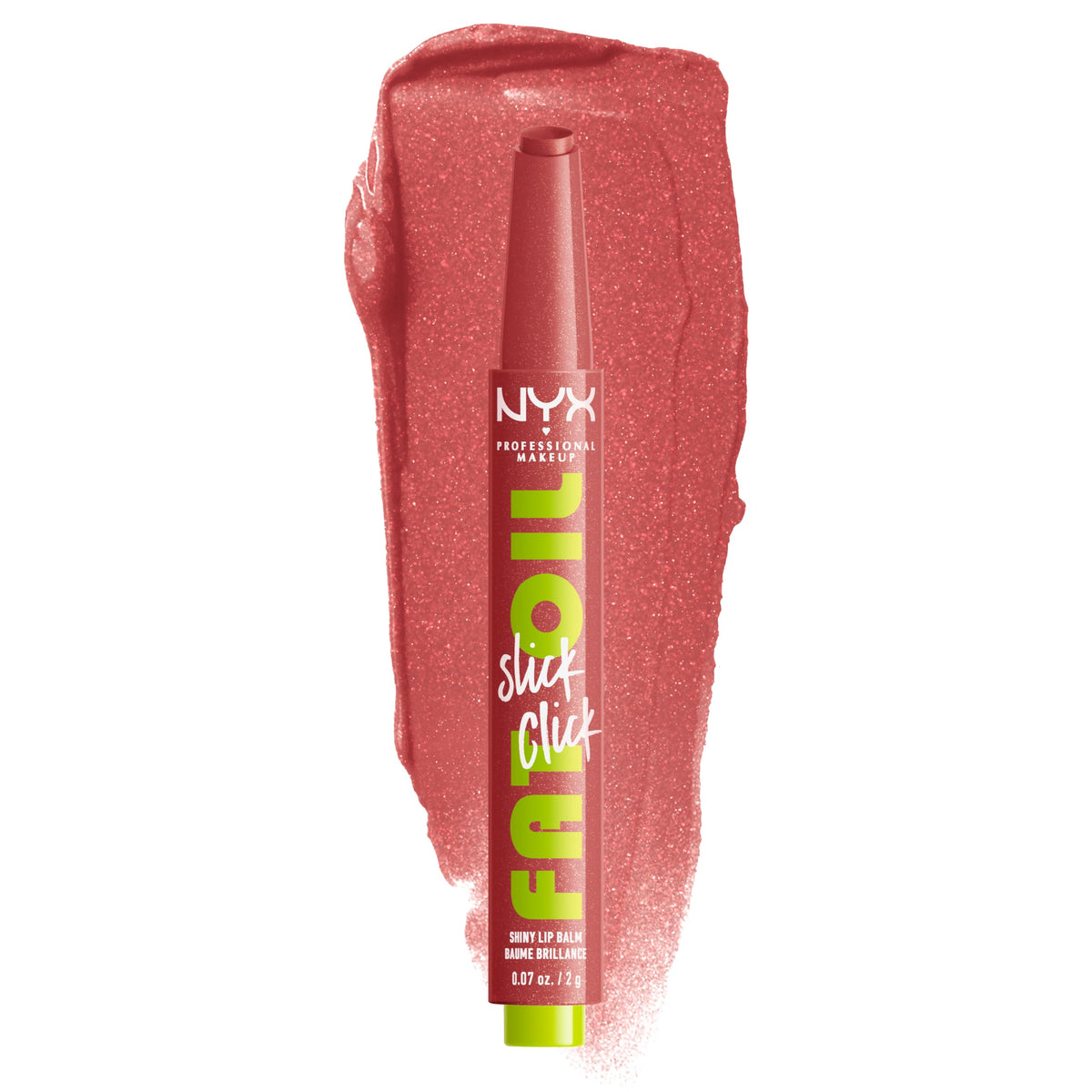 NYX Fat Oil Slick Click dispense mechanism in action showing precise color.