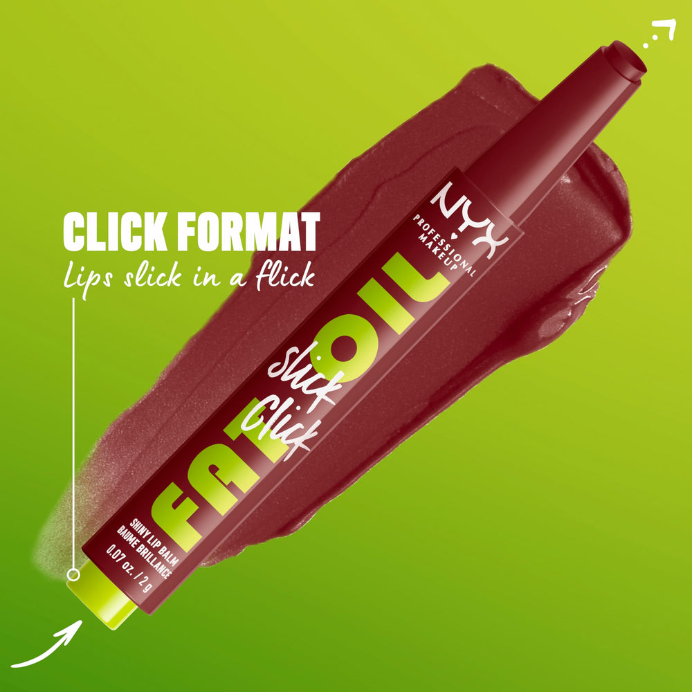 NYX Fat Oil Slick Click: pigmentos suaves en 12 tonos para diario.