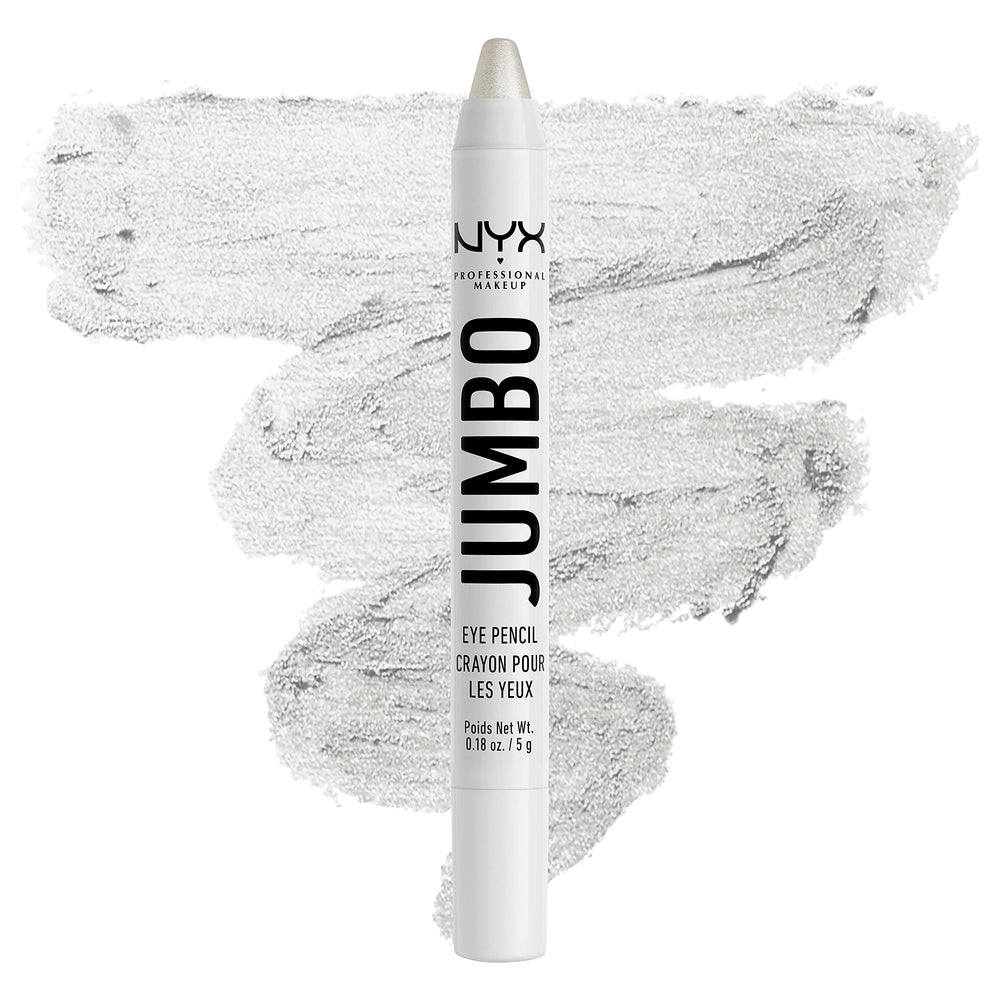 NYX Jumbo Eye Pencil Cottage Cheese Silver swirls for creamy color payoff