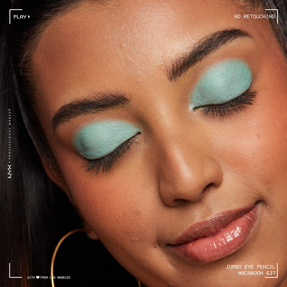 NYX Jumbo Eye Pencil Macaroon Mint for quick mono-shadow and liner.