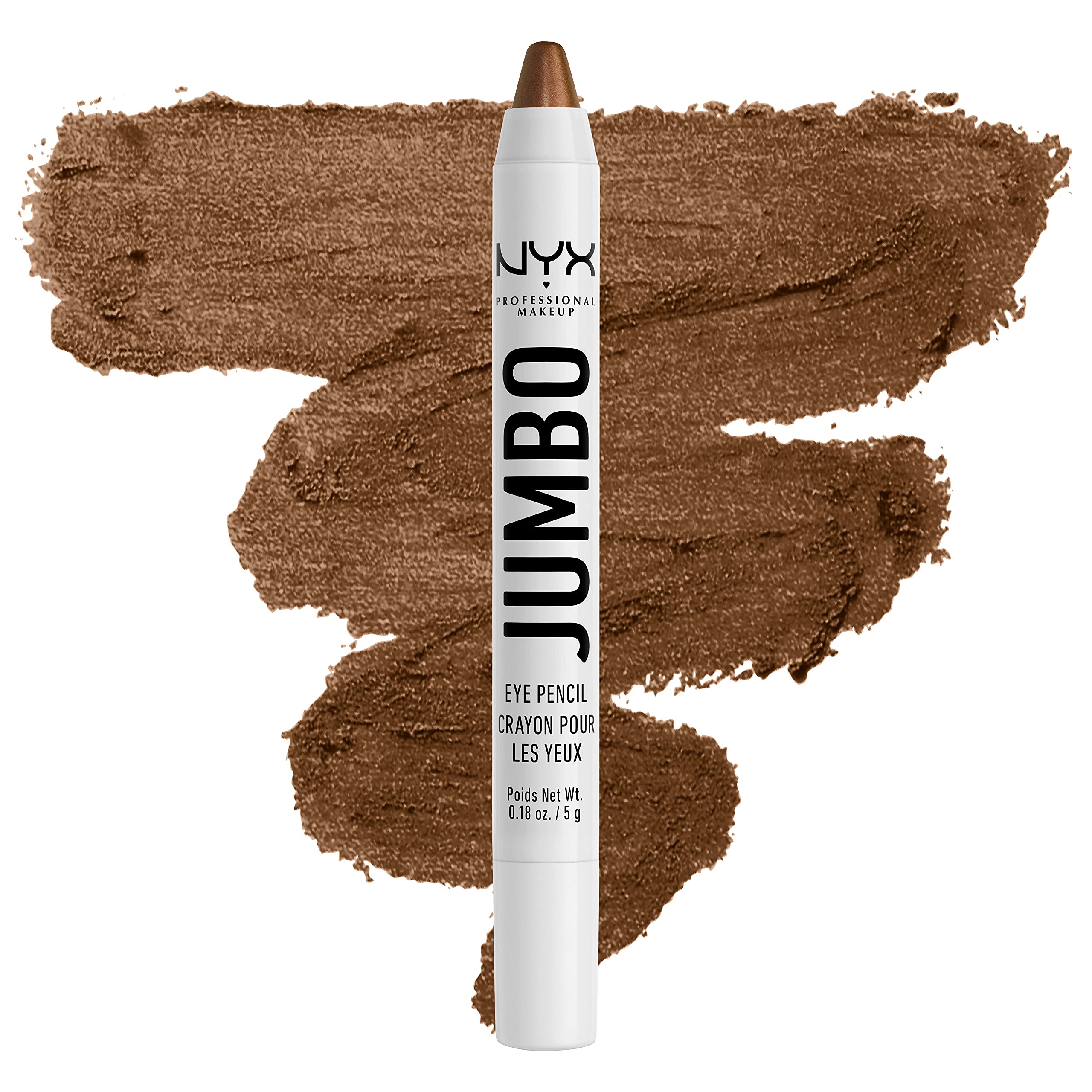 NYX Jumbo Eye Pencil French Fries swatches show vivid blendable color.