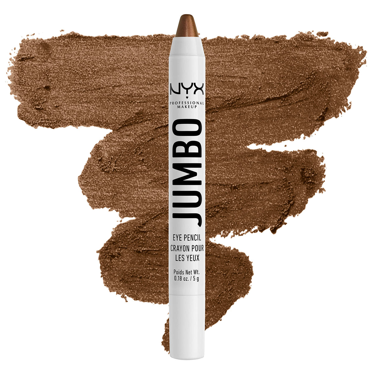 NYX Jumbo Eye Pencil French Fries swatches show vivid blendable color.