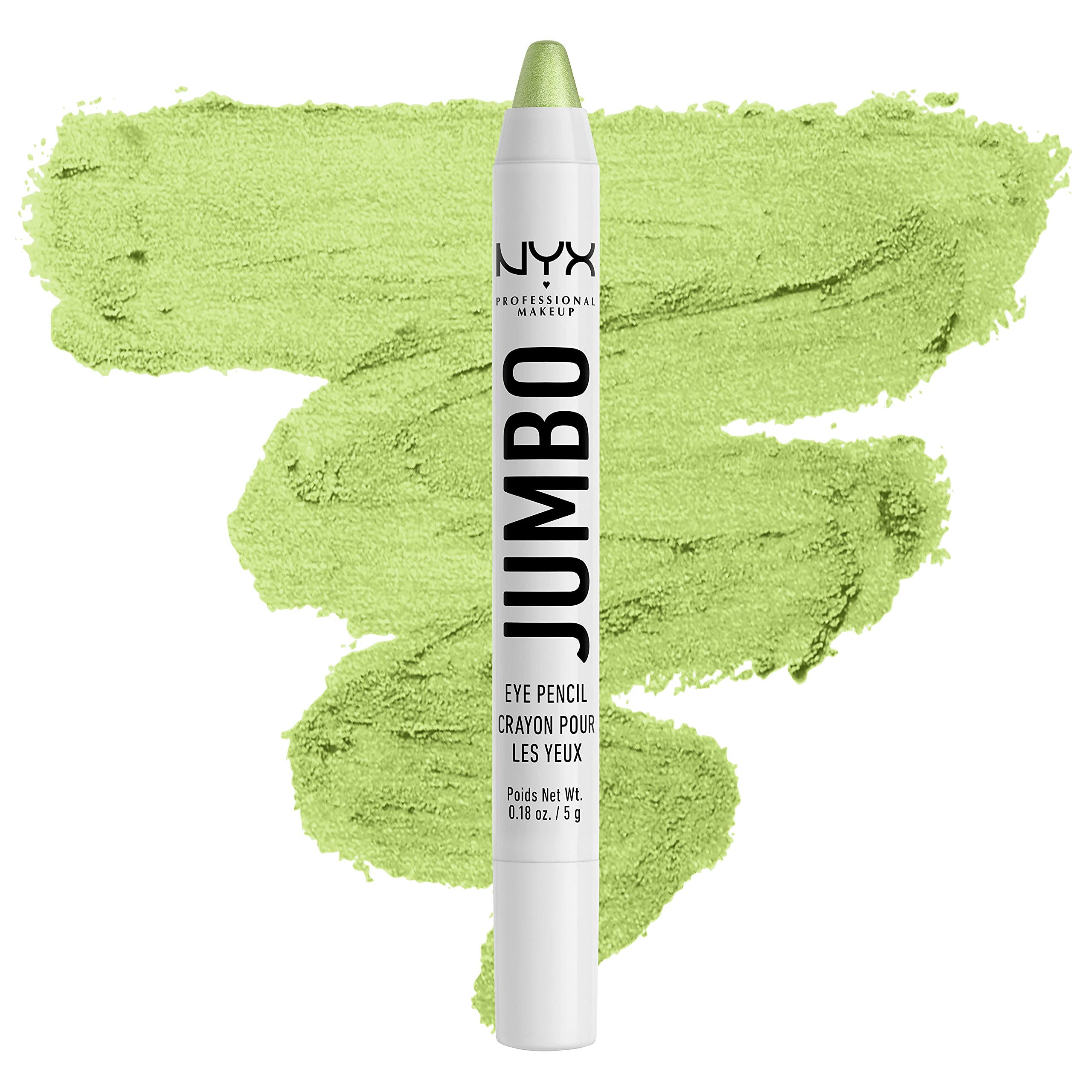 NYX Jumbo Eye Pencil Matcha swirl closeup shows creamy, blendable color.