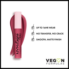 Textura mate suave de NYX Lip Lingerie XXL Matte para labios definidos