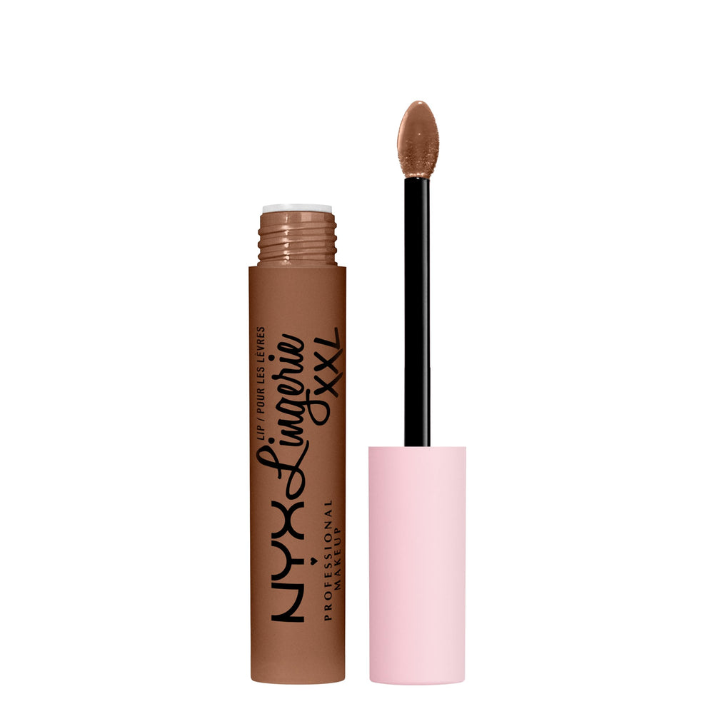 NYX Lip Lingerie XXL Matte Hot Caramelo, centro de labios con color duradero.