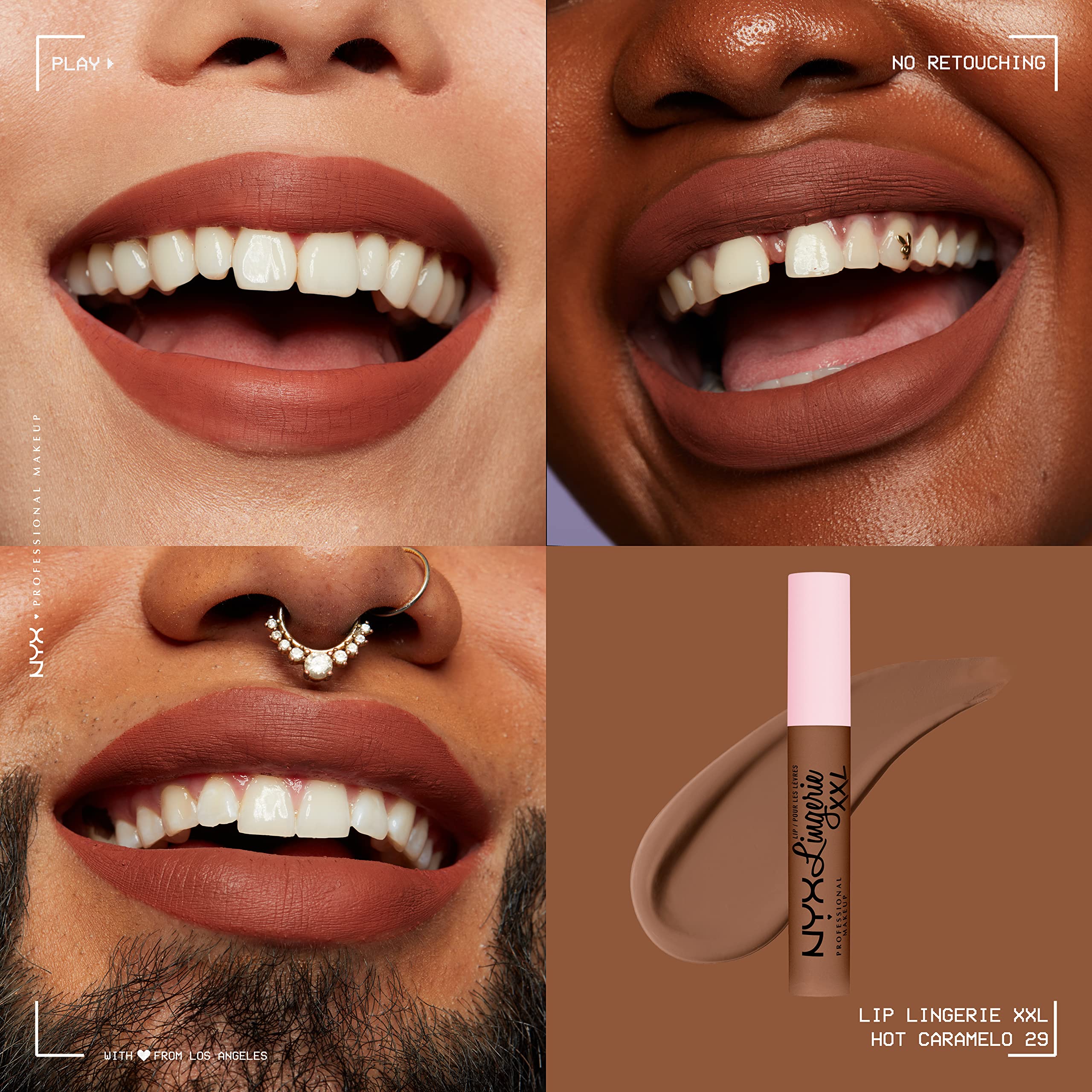 Lip Lingerie XXL Matte sin transferencia, ideal para uso prolongado.