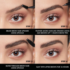 Detalle de tinte en cejas con NYX Lift y Snatch para acabado suave.
