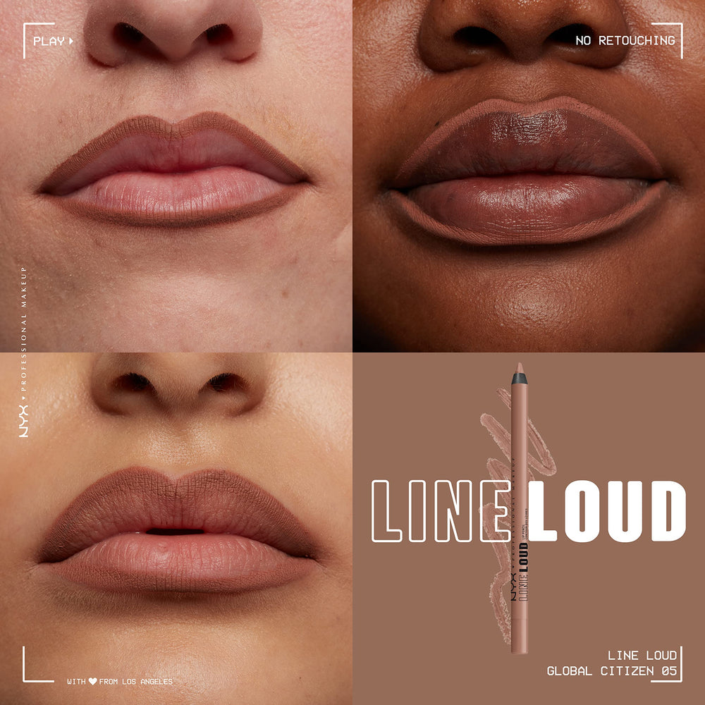 Acabado mate suave Line Loud, hidratación con jojoba y vitamina E para labios nutridos.