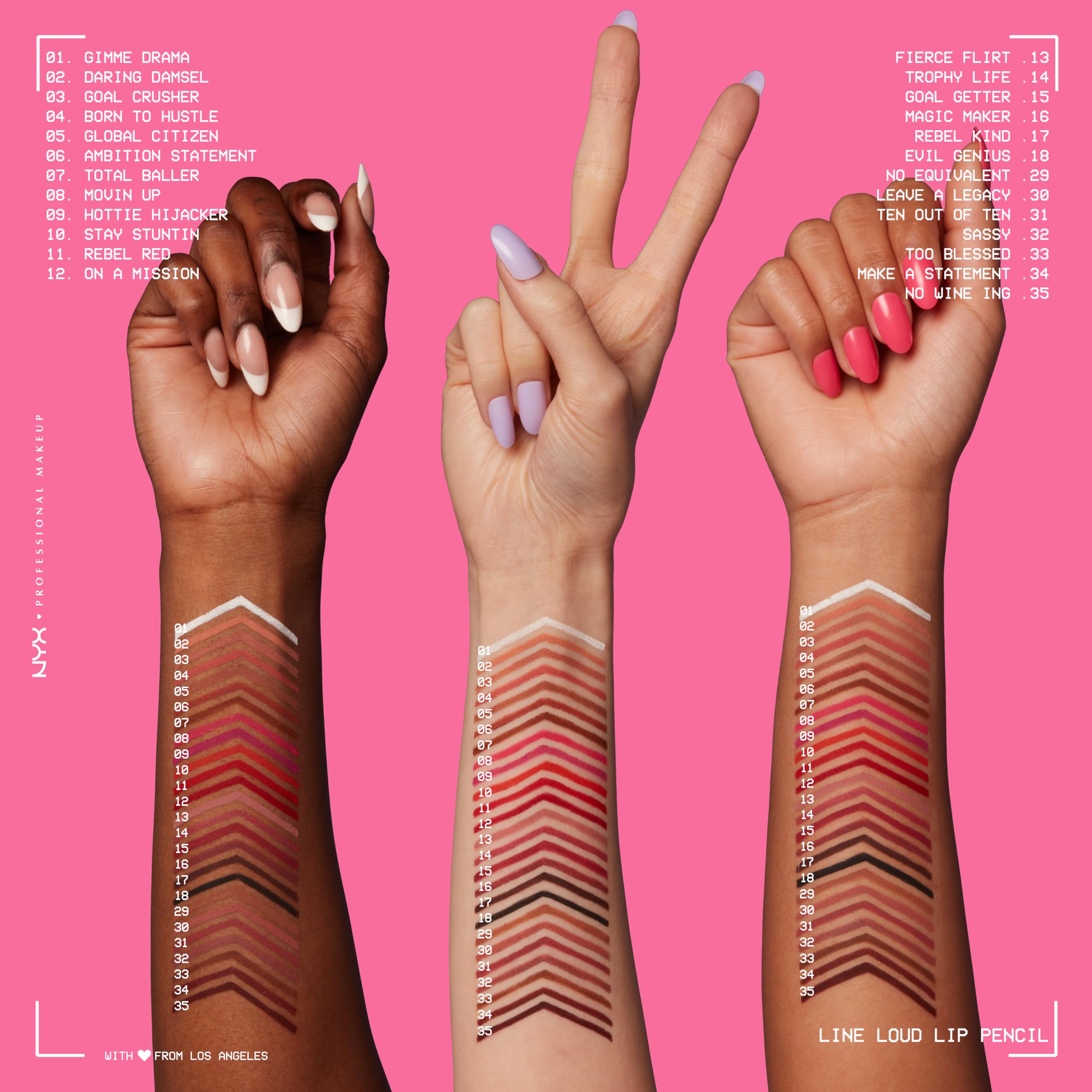 NYX Line Loud Lip Liner: acabado mate suave que realza el perfil de los labios.