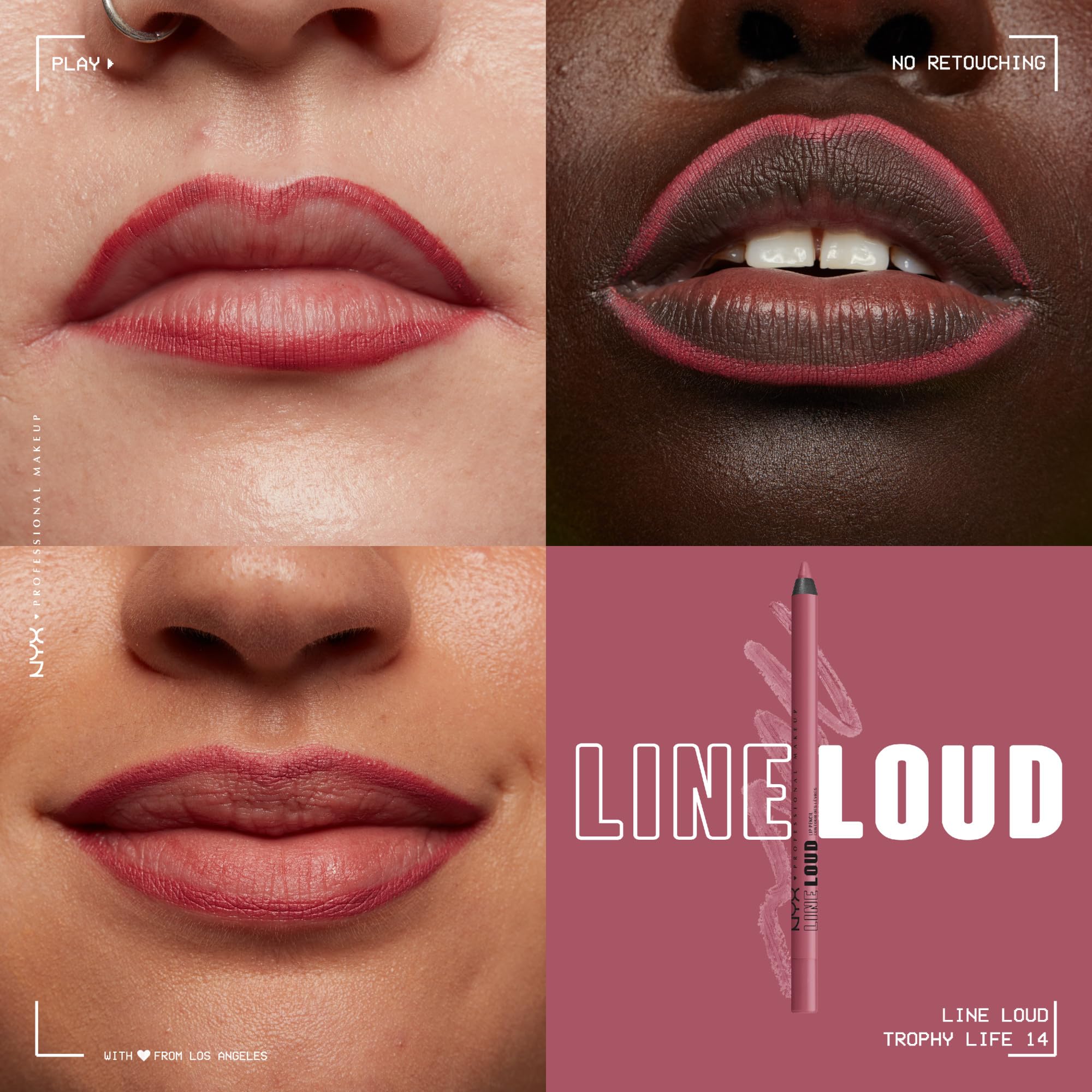 NYX Line Loud Lip Pencil Waterproof Soft Matte supports durable wear for all-day color.