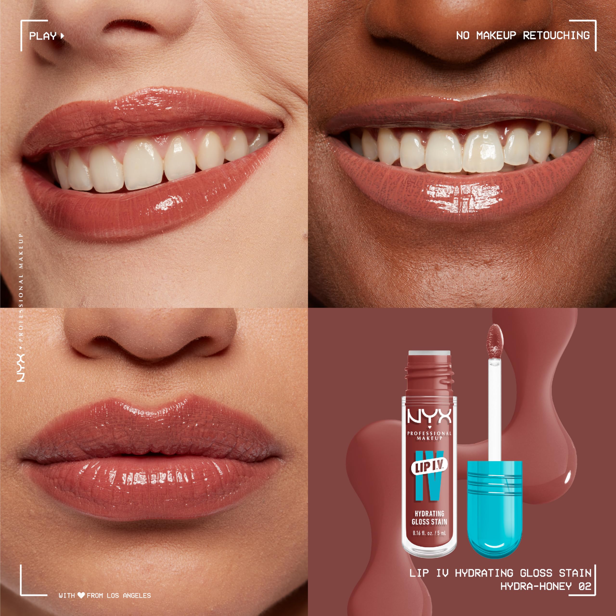 NYX Lip IV Hidratante Textura Ligera Hydra Honey Marrón, sensación fresca