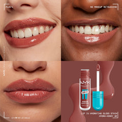 NYX Lip IV Hidratante Textura Ligera Hydra Honey Marrón, sensación fresca