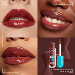 NYX Lip IV tecnología water-breaking ofrece pigmentos ligeros y sensación fresca
