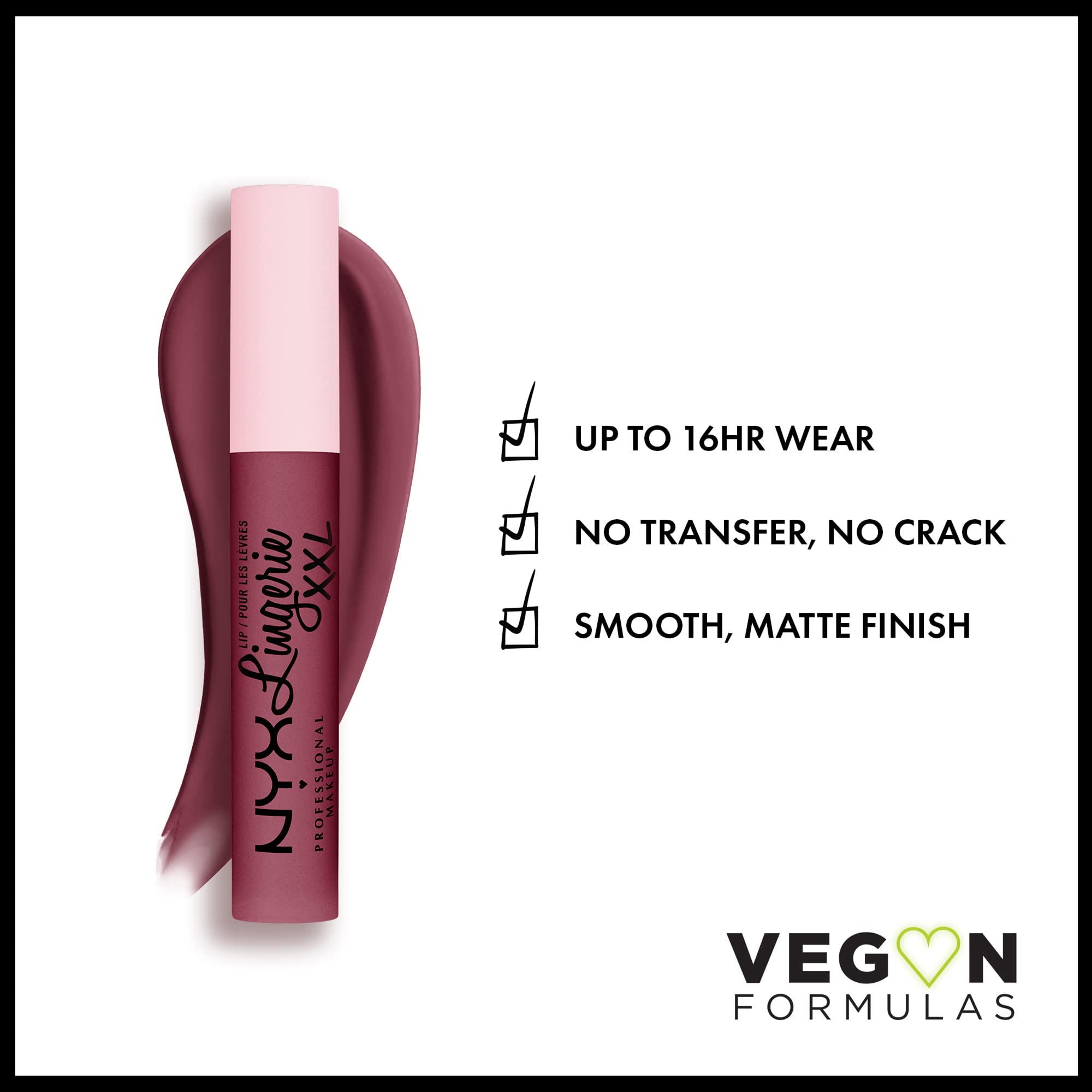 NYX Lip Lingerie XXL Bust-Ed swipe application demonstrates seamless lip tint and comfort.