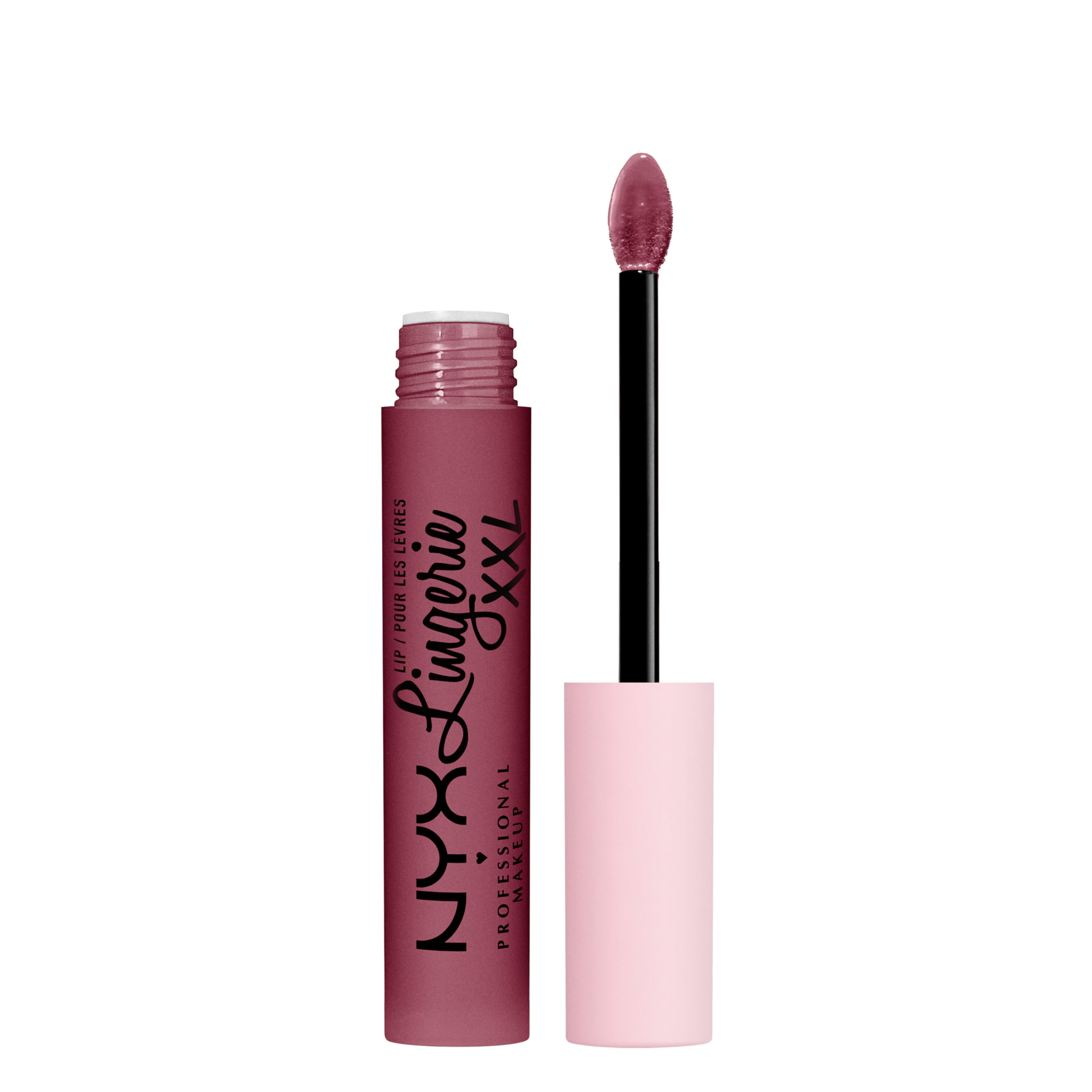 NYX Lip Lingerie XXL Bust-Ed tube closeup with bold matte finish and long wear.