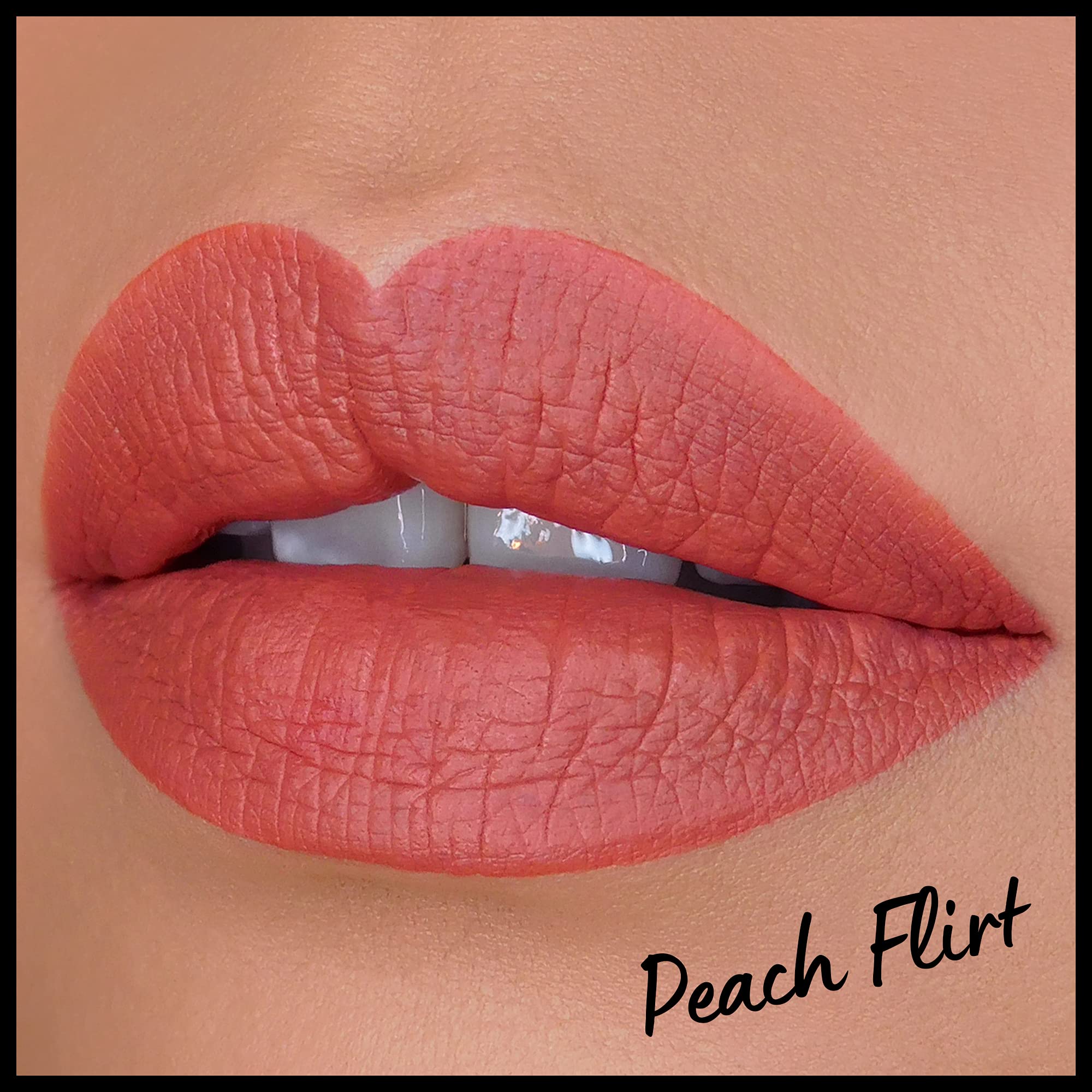 NYX Lip Lingerie XXL Peach Flirt on lips with matte wear