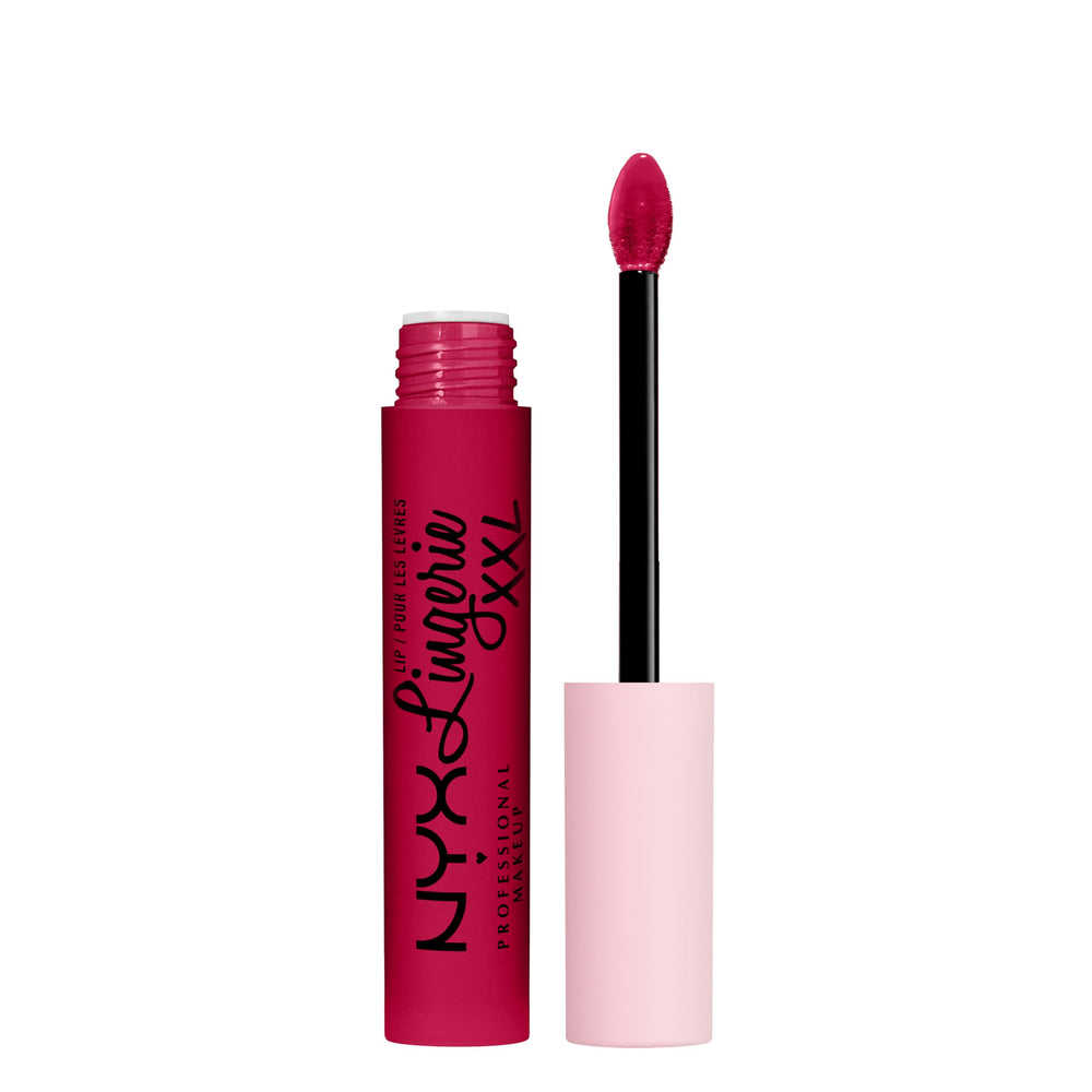 NYX Lip Lingerie XXL Matte Stamina, primer plano de labios, color intenso y acabado mate.