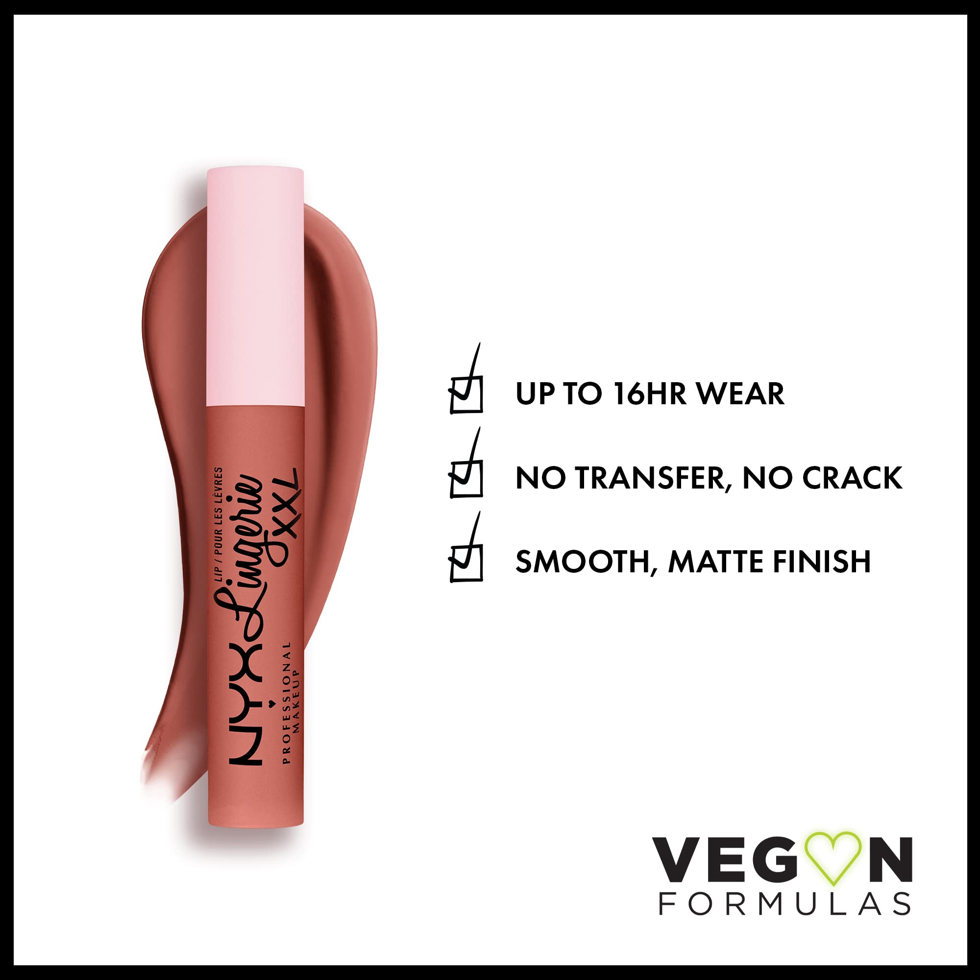 NYX Lip Lingerie XXL Matte Turn-On acabado mate duradero sin transferencia para todo el dia