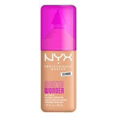 NYX Make 'Em Wonder: botella en primer plano, acabado suave mate y ligero