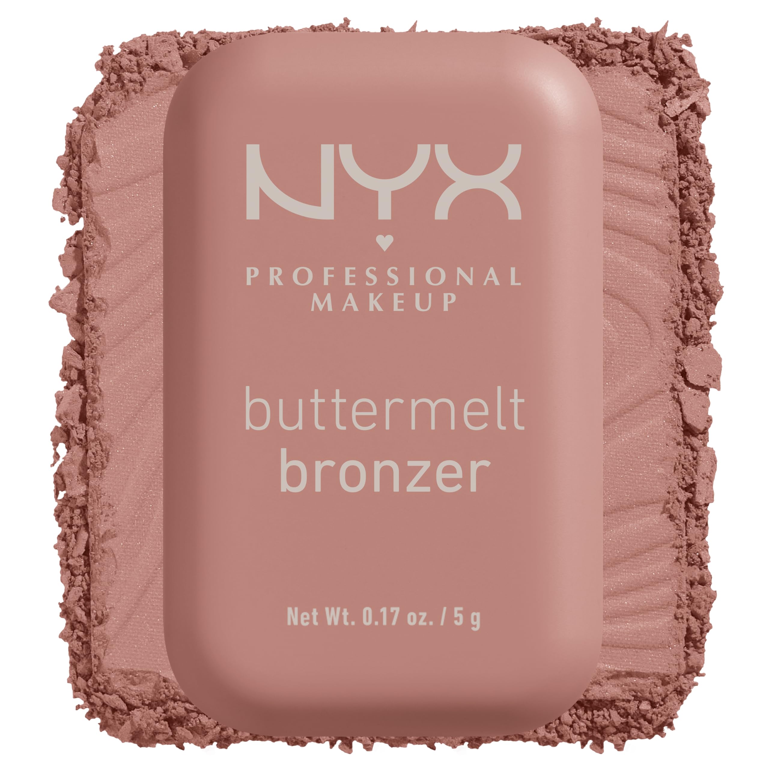 Bronceador Buttermelt de NYX en envase, acabado suave y fácil de aplicar.