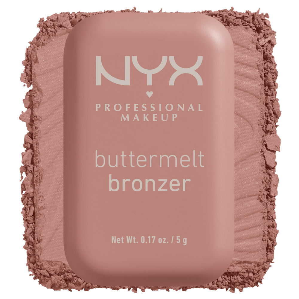 Bronceador Buttermelt de NYX en envase, acabado suave y fácil de aplicar.