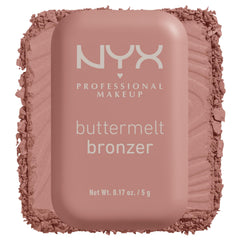 Bronceador Buttermelt de NYX en envase, acabado suave y fácil de aplicar.