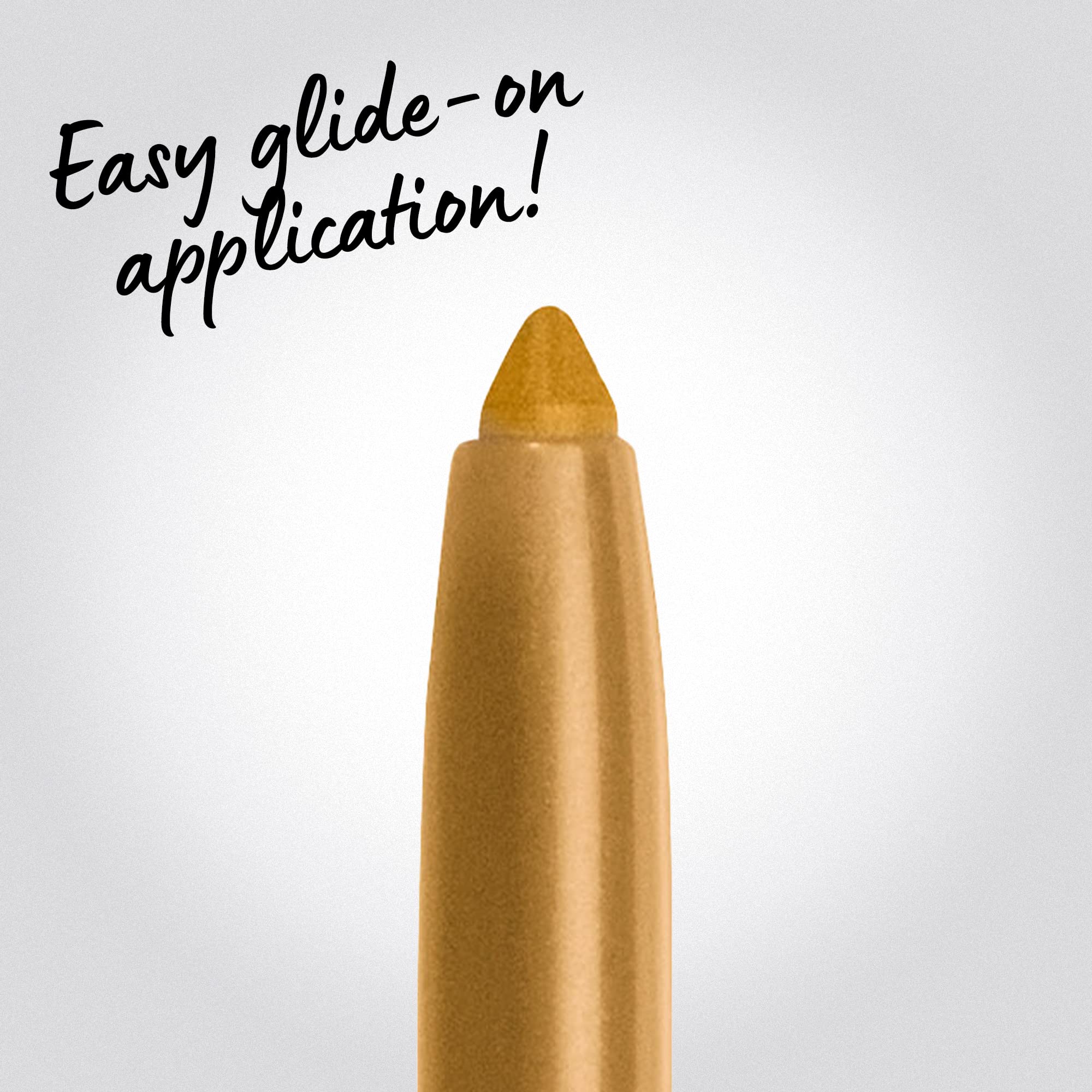 Close-up of NYX mechanical eyeliner applying smoothly with long-lasting pigment.