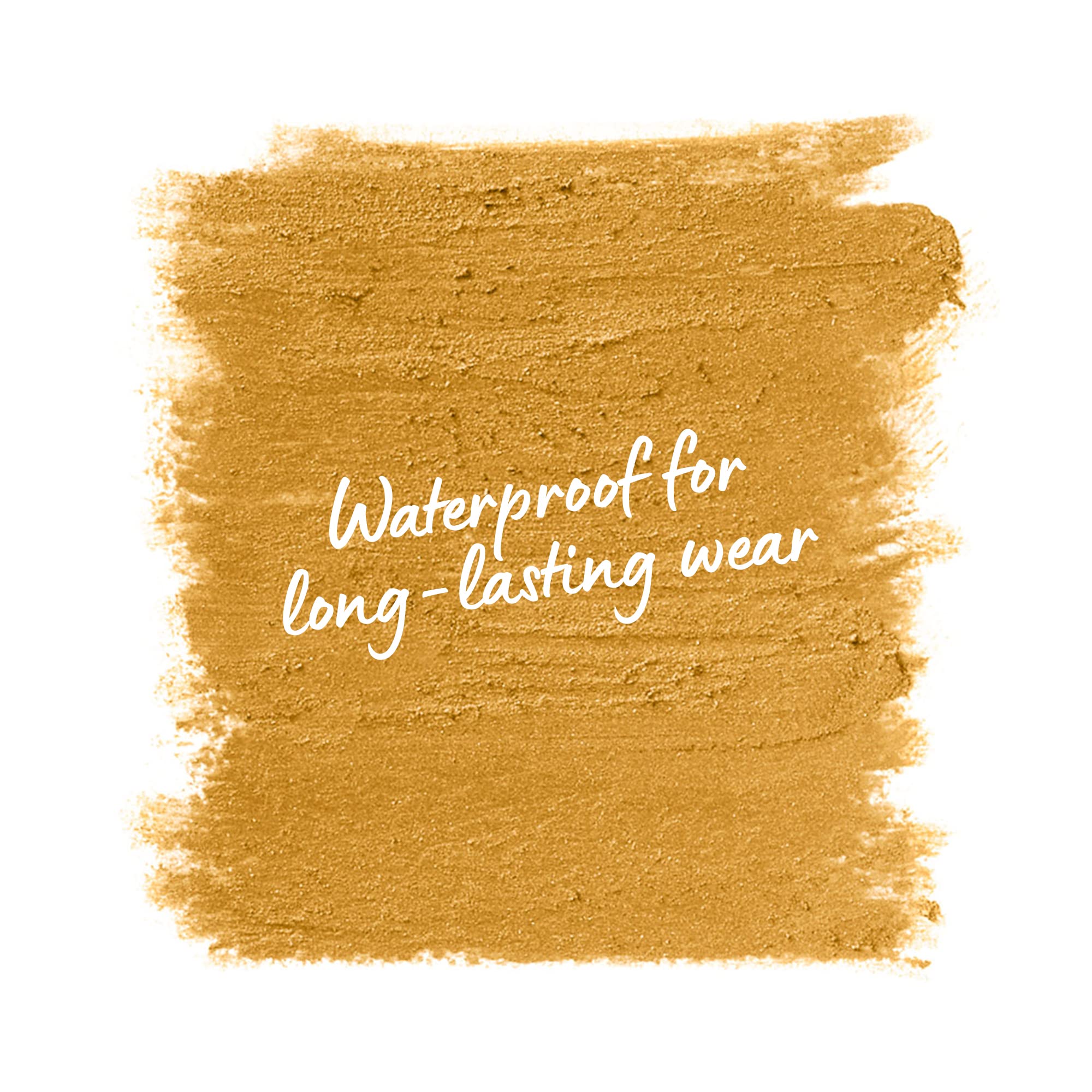 NYX gold smudge-proof eyeliner showing all-day definition.