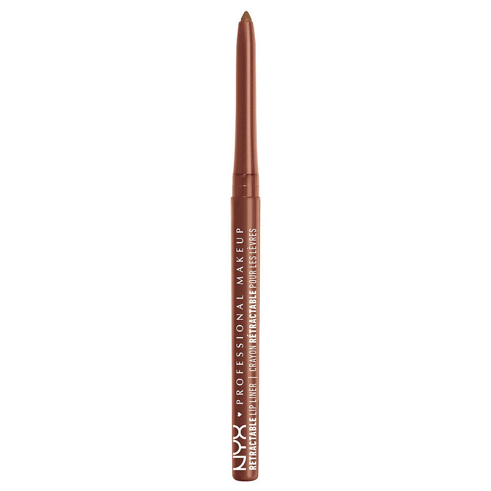 NYX Mechanical Lip Liner Pencil Cocoa swatch showing rich, creamy pigmentation