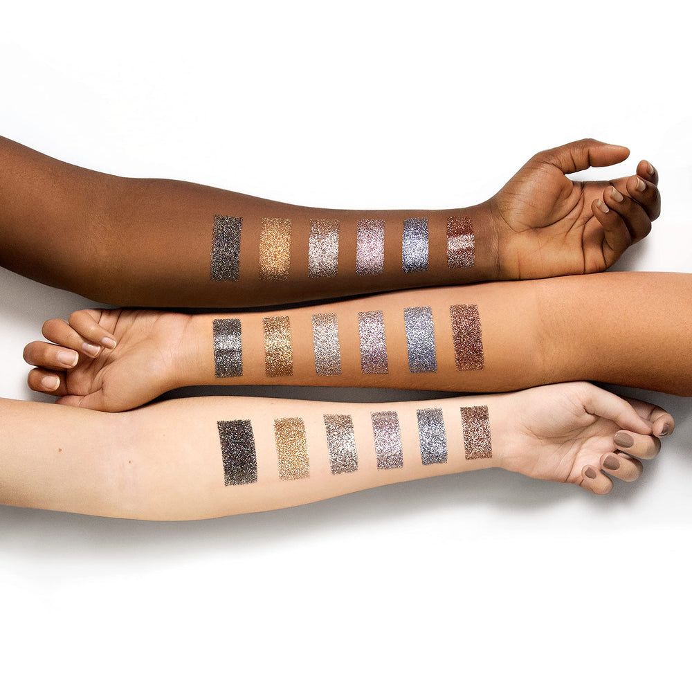 NYX Metallic Glitter rose gold lustre elevates cheeks and lids with metallic glow.