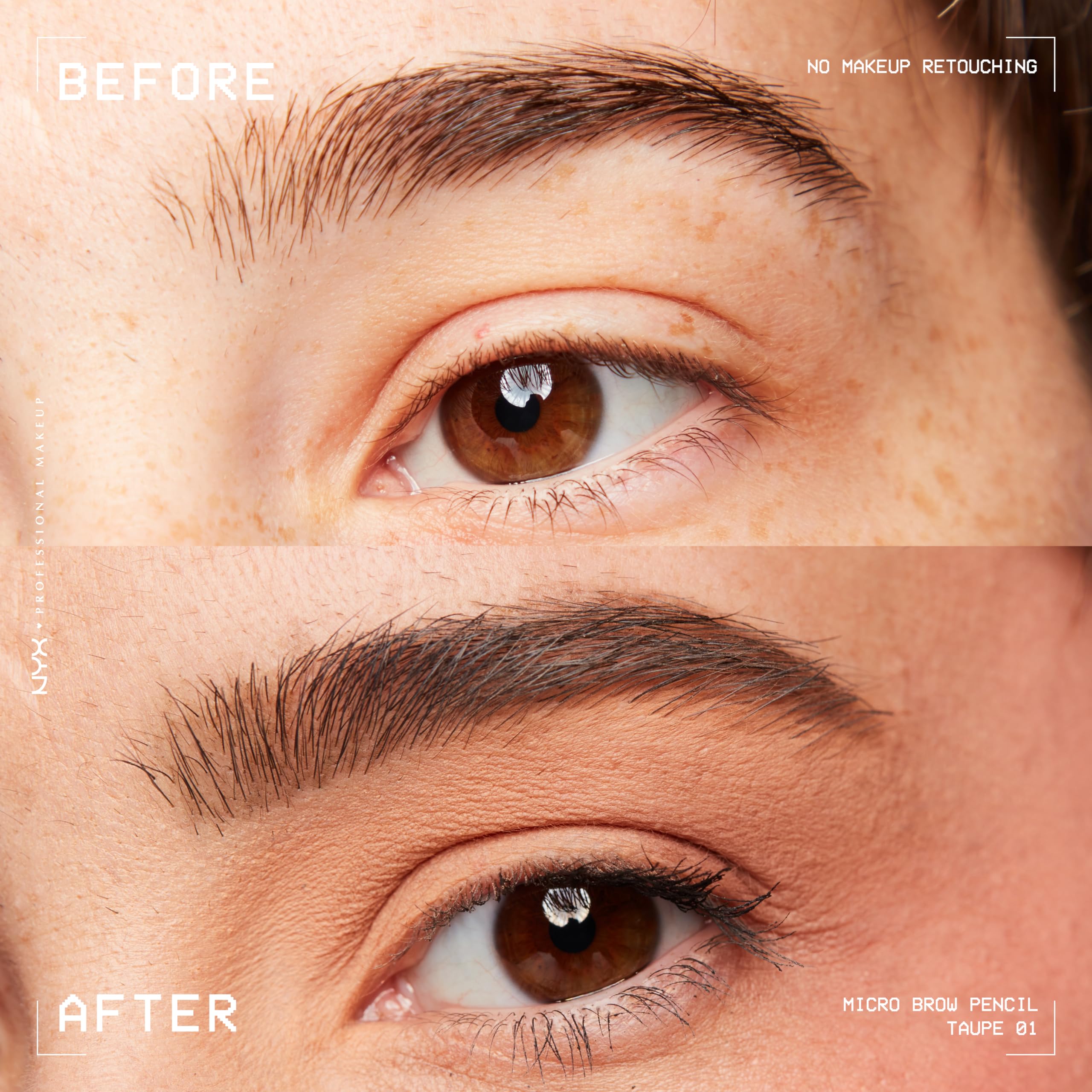 Definición de cejas con lápiz micro de NYX Taupe