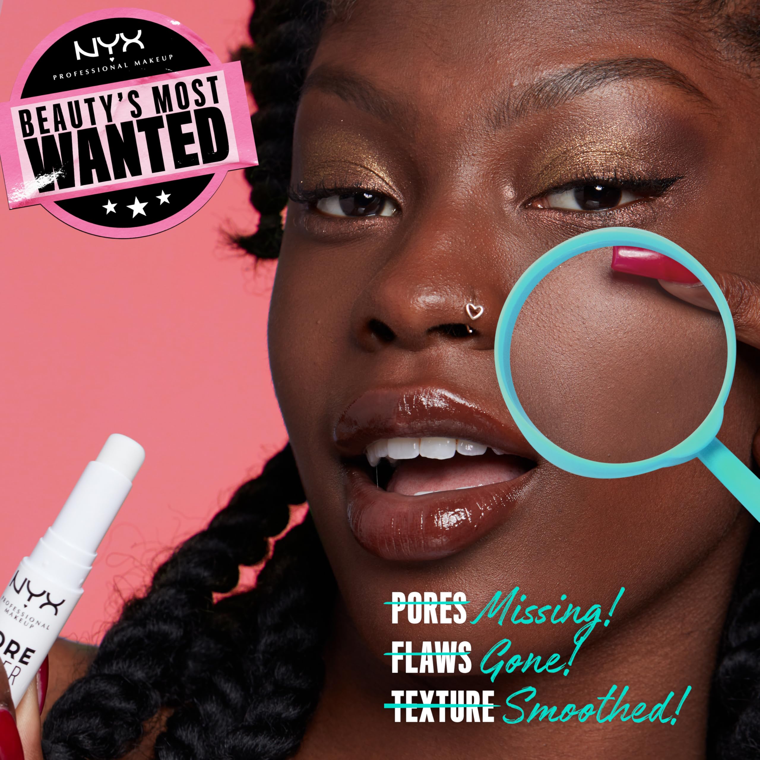 NYX Pore Filler Stick demonstrates translucent dry finish for a shine-free look