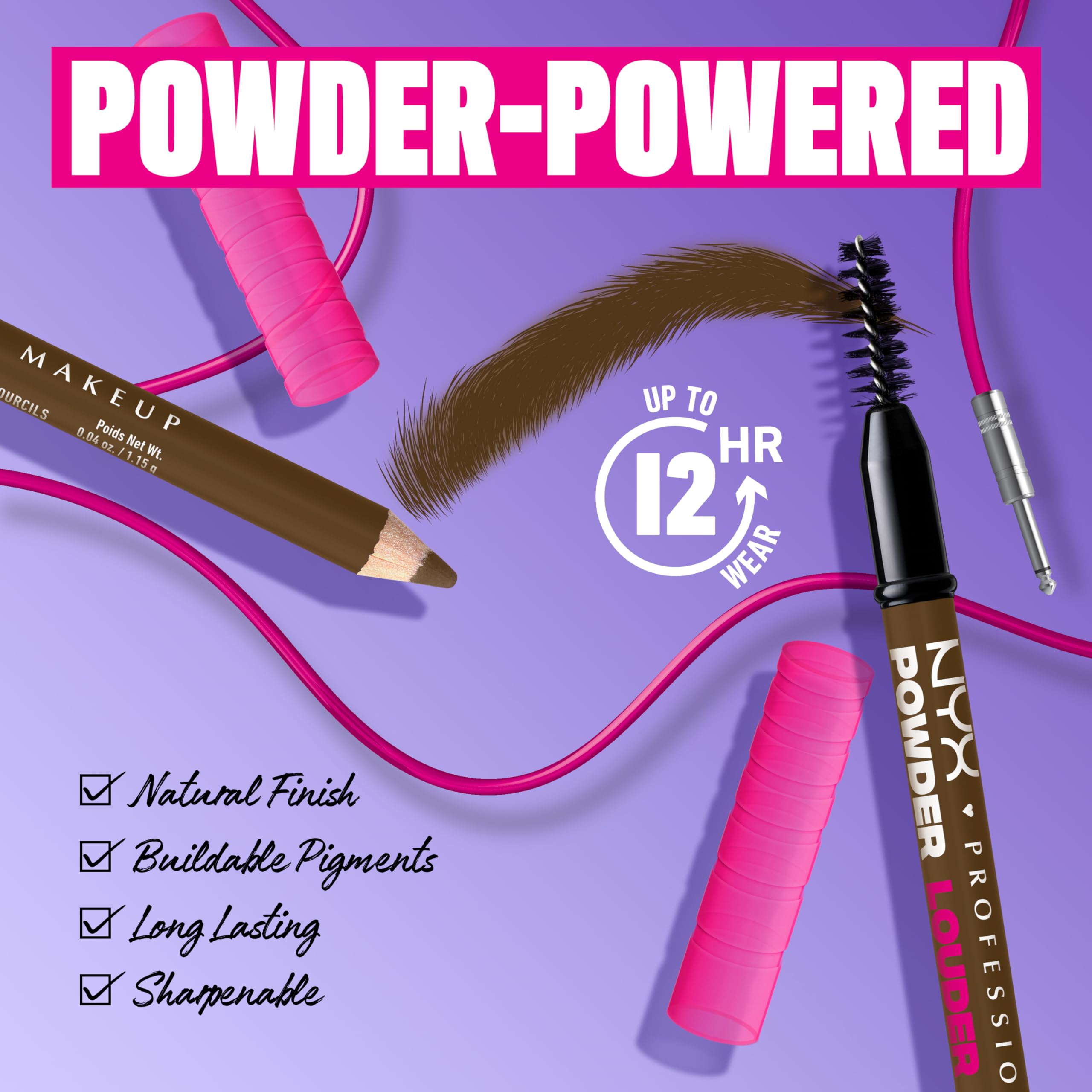 Creamy pigments of NYX Powder Louder Brow Pencil for smooth brow definition