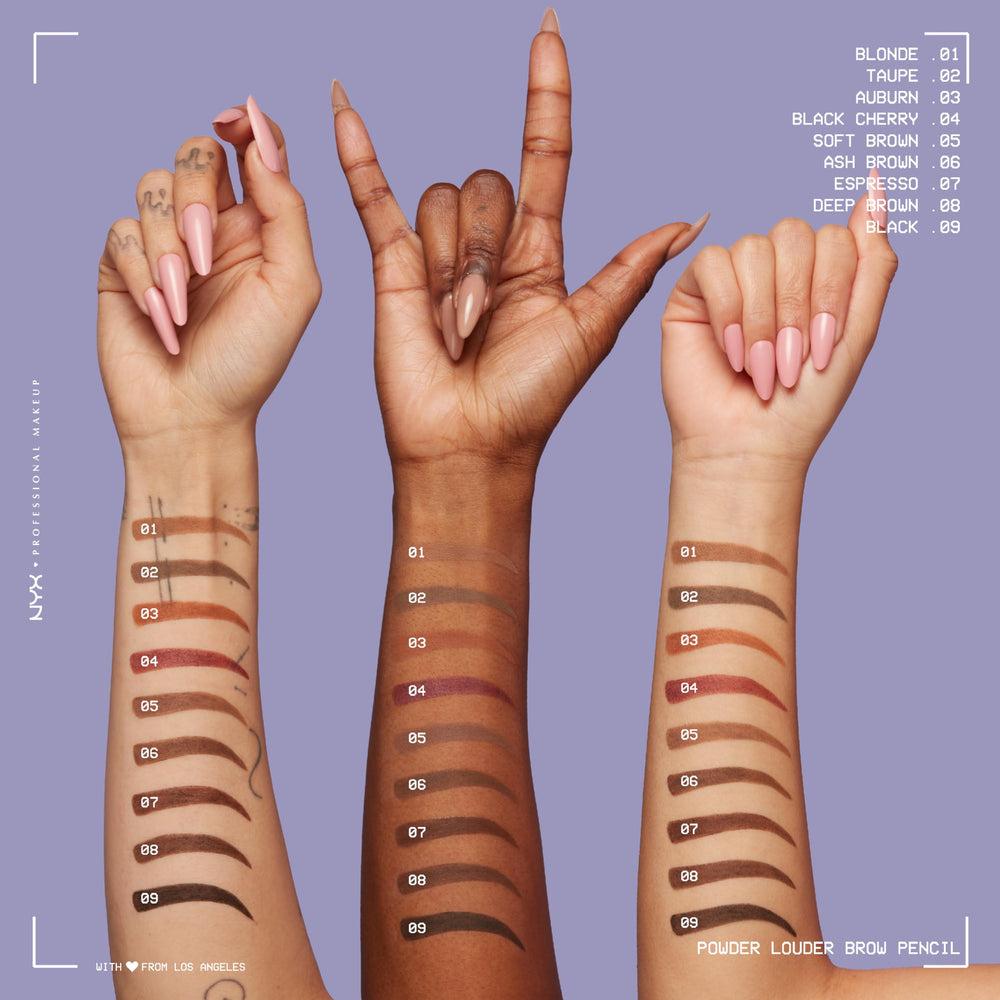 12-hour wear performance on NYX Powder Louder Brow Pencil Espresso brows.