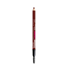 NYX Powder Louder Brow Pencil packaging shot highlights shade and vegan formula.