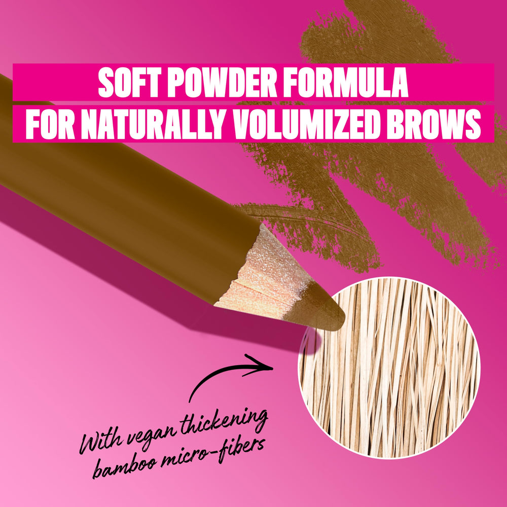 Voluminous brows with NYX Powder Louder Brow Pencil buildable strokes