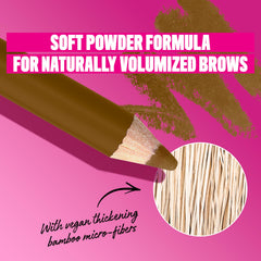 Voluminous brows with NYX Powder Louder Brow Pencil buildable strokes