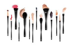 Angled edge of NYX Can't Stop Won't Stop foundation brush for even liquid application.