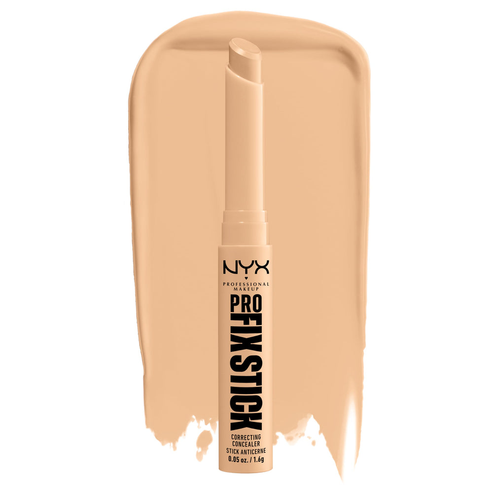 NYX Pro Fix Stick Corrector crema, aplicación suave para acabado natural.