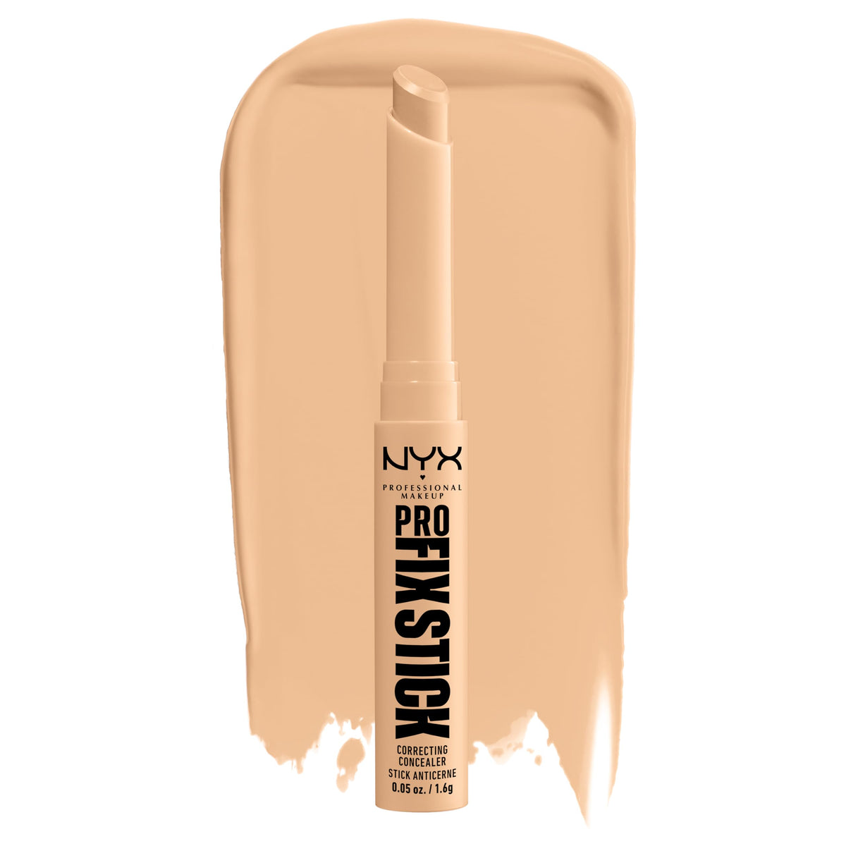 NYX Pro Fix Stick Corrector crema, aplicación suave para acabado natural.