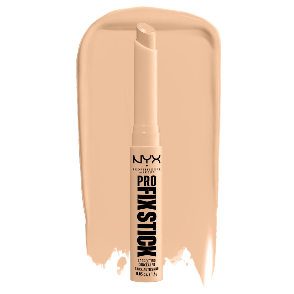 NYX Professional Makeup Pro Fix Stick Corrector Vanilla muestra corrección suave y cobertura natural.