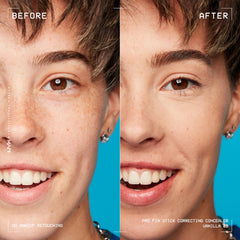 NYX Pro Fix Stick Corrector Vanilla destaca textura cremosa para una aplicación suave.